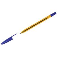 Ручка шариковая СТАММ "111" синяя, 1мм, тонированный оранжевый корпус