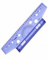 T-square ruler 30cm transparent metal roller