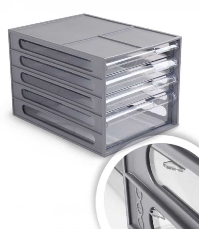 Drawer storage units grey