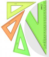 Треугольник 30*,23см СТАММ, пластиковый, прозрачный, неоновые цвета, ассорти
