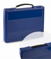 Briefcase with restendable handle blue