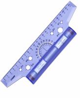 T-square ruler 22cm transparent plastic roller