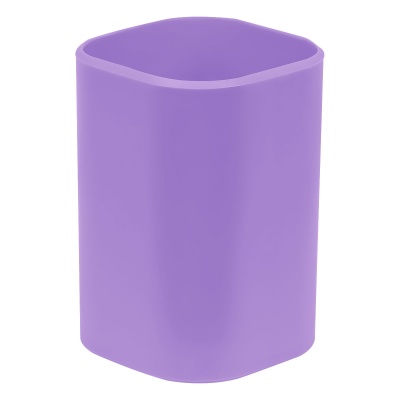 Подставка-стакан СТАММ "Фаворит", пластиковая, квадратная, фиолетовая