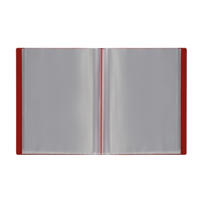 Папка с 80 вкладышами СТАММ А4, 30мм, 600мкм, пластик, красная
