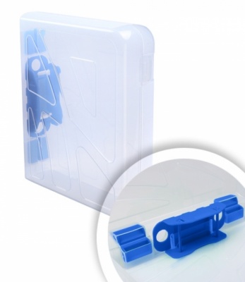 Кейс со скоросшивателем для документов формата А4 прозрачный, замок синий