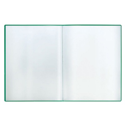 Папка с 20 вкладышами СТАММ А4, 14мм, 500мкм, пластик, зеленая