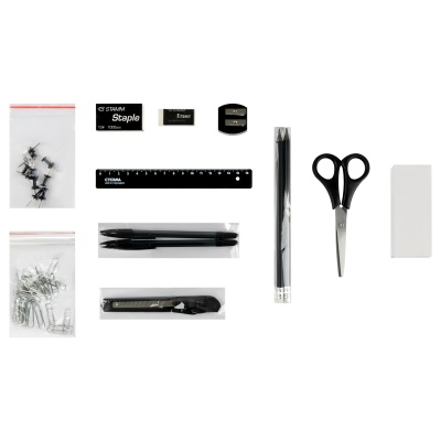 Набор канцелярских принадлежностей СТАММ "MiniDesk", 11 предметов, вращающийся, черный