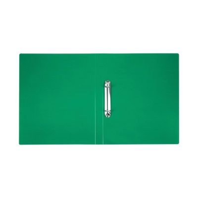 Папка на 2 кольцах СТАММ А4, 25мм, 500мкм, пластик, зеленая