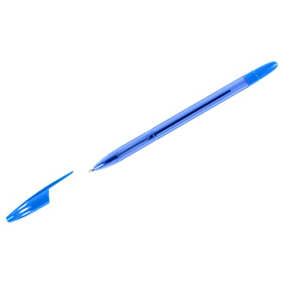 Ручка шариковая СТАММ "555" синяя, 0,7мм, пастель микс