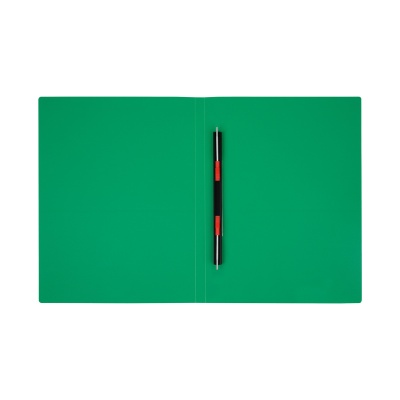 Папка с пружинным скоросшивателем СТАММ А4, 14мм, 500мкм, пластик, зеленая