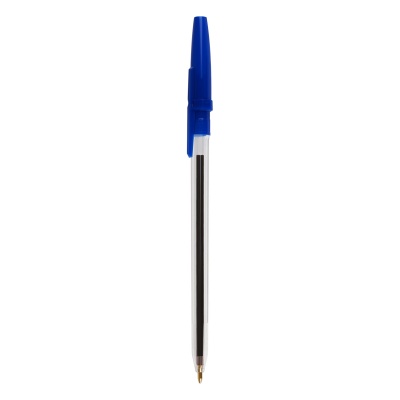 Ручка шариковая СТАММ "Оптима" синяя,1мм, 10шт., пакет с европодвесом