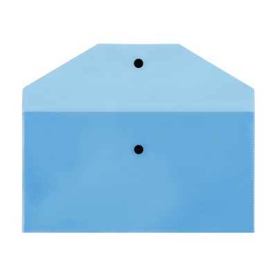 Папка-конверт на кнопке СТАММ С6, 150мкм, пластик, прозрачная, синяя