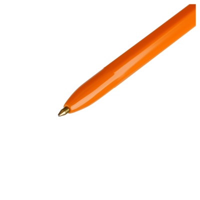 Ручка шариковая СТАММ "Оптима" синяя,1мм, оранжевый корпус, 4шт., пакет с европодвесом