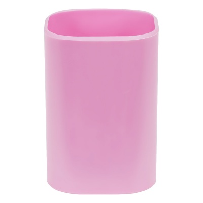 Подставка-стакан СТАММ "Фаворит", пластиковая, квадратная, розовая