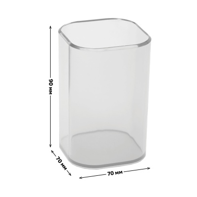 Подставка стакан СТАММ "Фаворит",пластиковая,квадратная,прозрачная