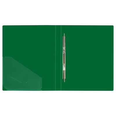Папка с пружинным скоросшивателем СТАММ "Стандарт" А4, 17мм, 700мкм, пластик, зеленая