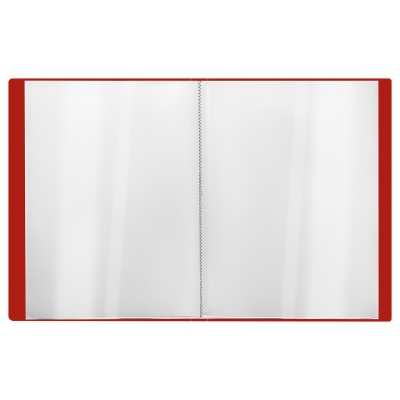 Папка со 100 вкладышами СТАММ "Стандарт" А4, 30мм, 800мкм, пластик, красная