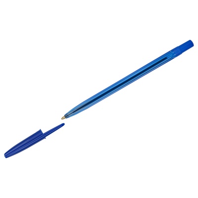 Ручка шариковая СТАММ "111" синяя, 1мм, тонированный корпус