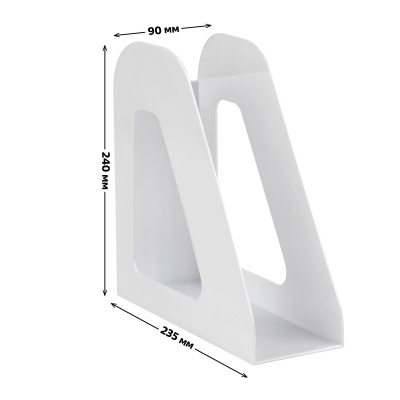 Лоток для бумаг вертикальный СТАММ "Фаворит", белый, ширина 90мм