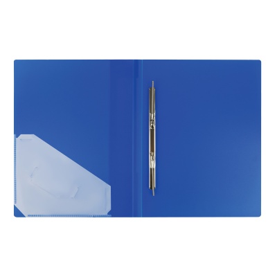 Папка с пружинным скоросшивателем СТАММ "Стандарт" А4, 17мм, 700мкм, пластик, синяя